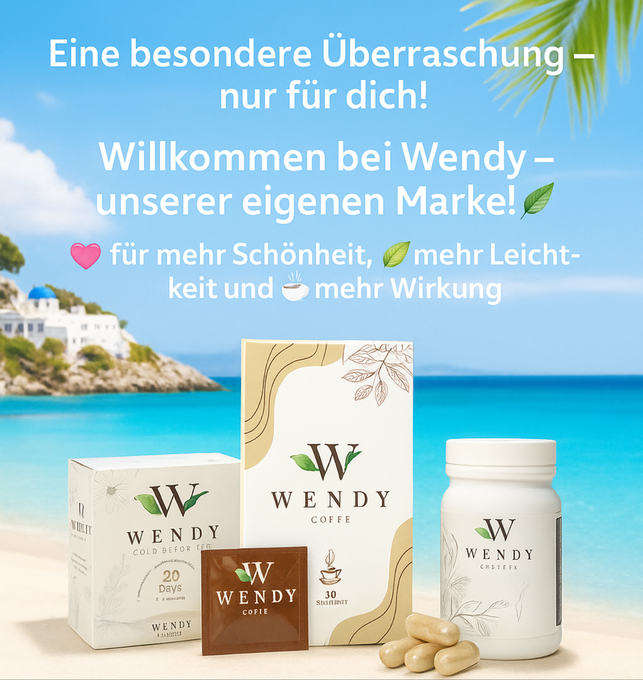 dreier-set von wendy mit detox-tee, abnehmkaffee und natürlichen kapseln – abgestimmtes programm für gewichtsmanagement, schönheit von innen und tägliche vitalität.“