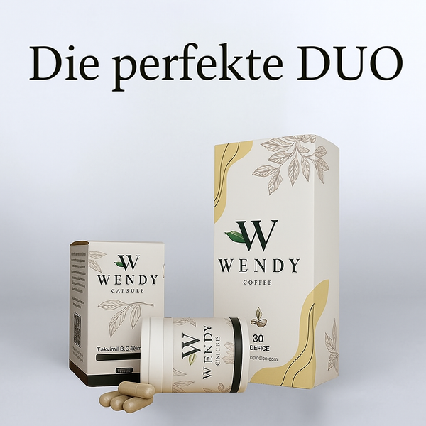 Dreier-Set von Wendy mit Detox-Tee, Abnehmkaffee und natürlichen Kapseln – abgestimmtes Programm für Gewichtsmanagement, Schönheit von innen und tägliche Vitalität.“