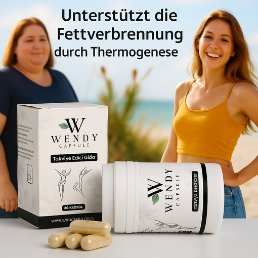 Weiße Abnehm Kapsel  in einer eleganten Verpackung mit violettem Akzent – natürliche Formel zur Unterstützung beim Abnehmen, mit Guarana, Bitterorange und Heilpflanzen
