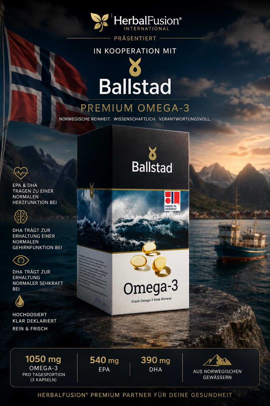 frische omega-3 fischöl-kapseln - 1 monat