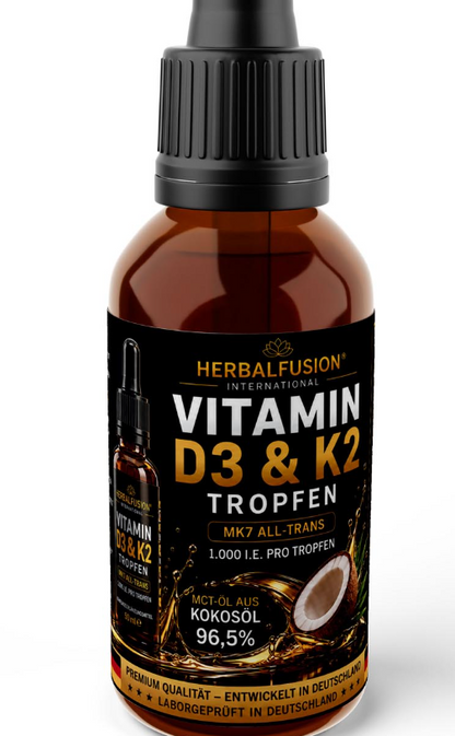Vitamin D3 + K2 - 1.700 Tropfen (1.000 I.E.) - 50ml