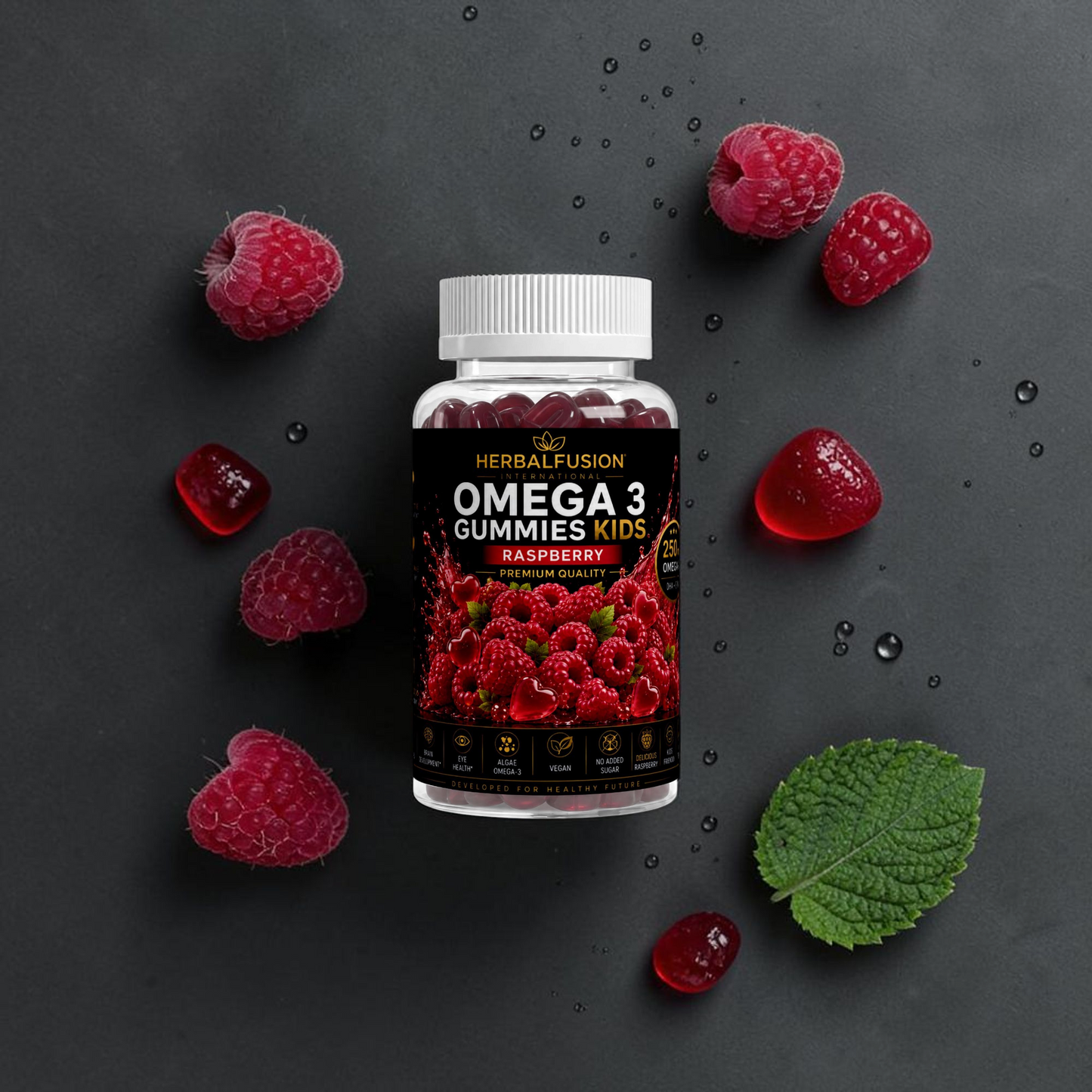 omega 3 gummies kids - himbeere - 60 vegane gummies