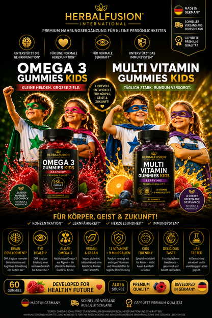Omega 3 Gummies Kids - Himbeere - 60 vegane Gummies