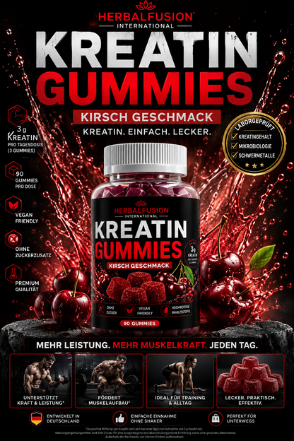 🍒 Kreatin Gummies Kirsche - 90 Stk.