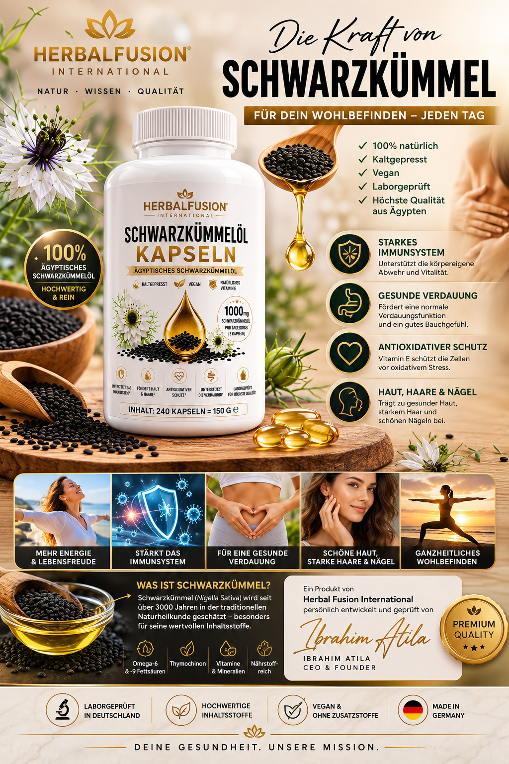 ägypt. schwarzkümmelöl - 240 vegane softgels