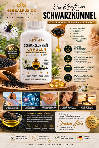 Ägypt. Schwarzkümmelöl - 240 vegane Softgels