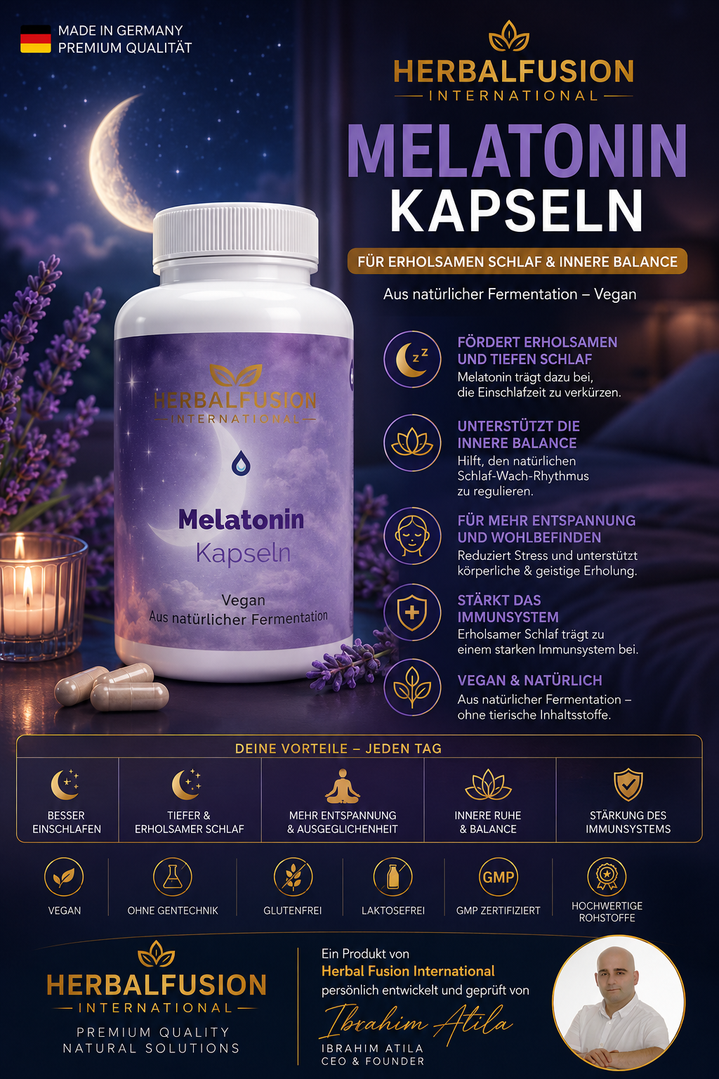 melatonin – endlich wieder tief schlafen und erholt aufwachen - 75 kapseln