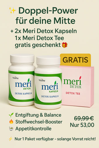 🌿 Meri Detox Kapseln + Gratis Tee – Dein Reset für Körper & Seele 💚